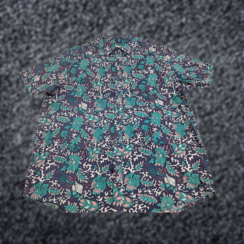 Hurley Hurley Mens Short Sleeve Button Up Shirt Multicolored Sea Print Size Medium #7302 Size US M / EU 48-50 / 2 - 1 Thumbnail