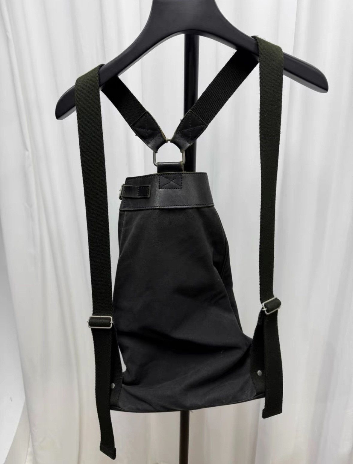 Yohji Yamamoto Yohji Yamamoto pour homme Leather Patch Canvas Backpack Size ONE SIZE - 6 Thumbnail