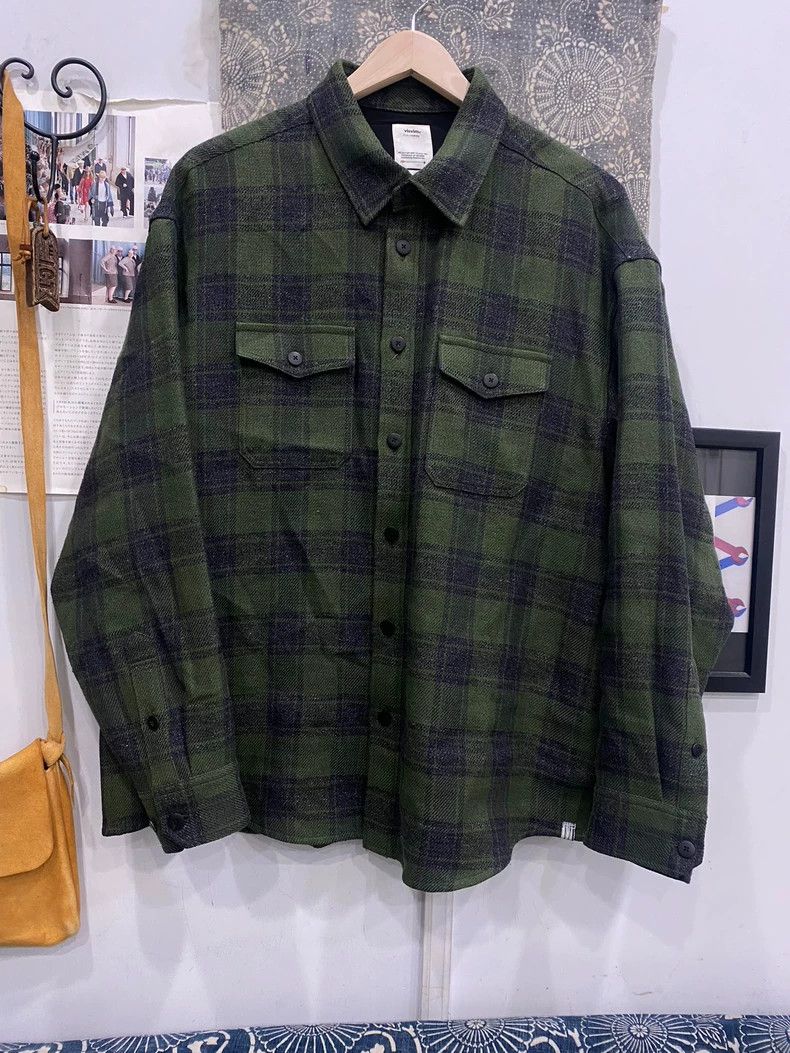 トップス VISVIM LUMBER KHADI CHECK L/S GREEN 3 Pre-owned Visvim Lumber Khadi Check L/s Green 3 In