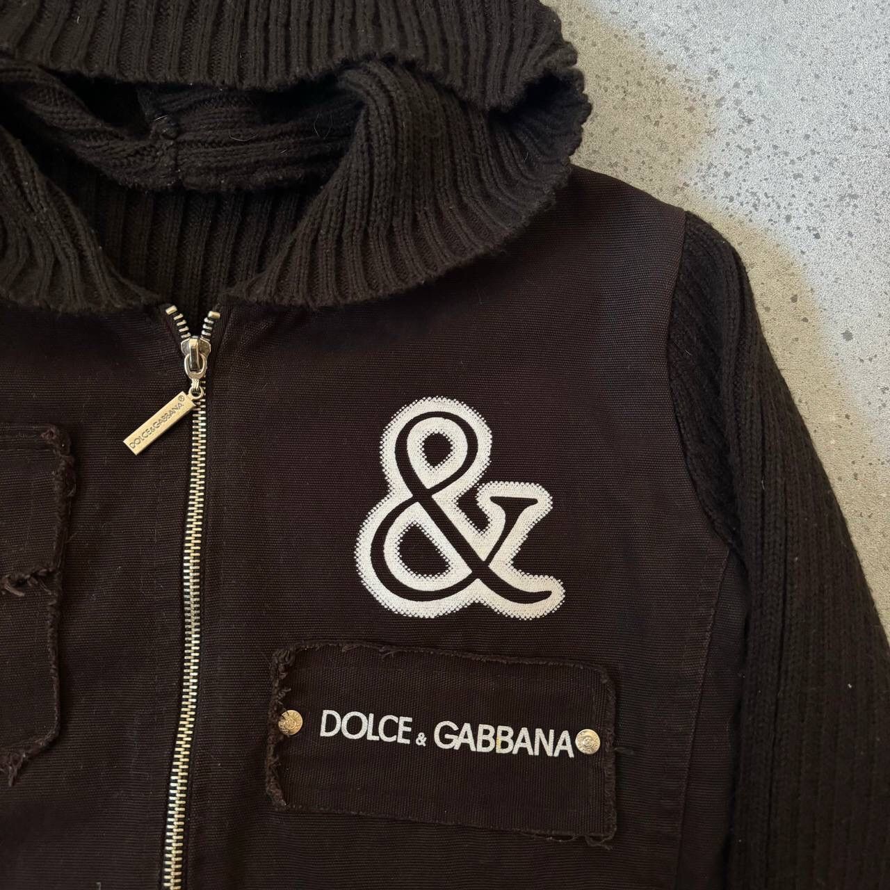 Dolce & Gabbana × Vintage D&G Dolce & Gabbana Vintage Brown Knit Zip Sweatshirt Jacket Size M / US 6-8 / IT 42-44 - 3 Thumbnail