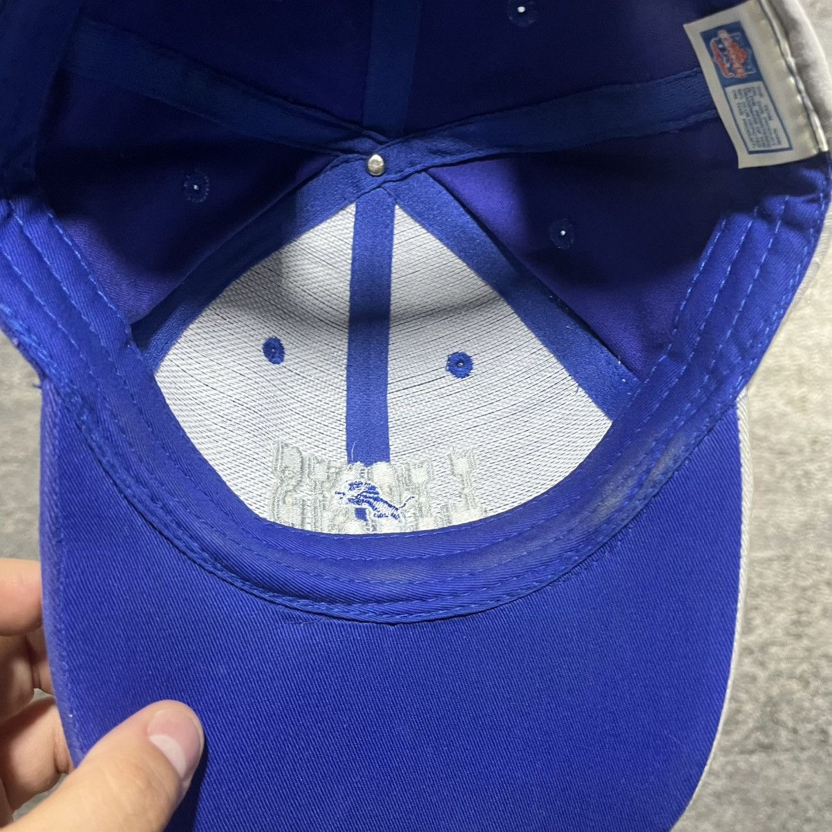 NFL Vintage 90s Detroit Lions Blue Embroidered Logo NFL Hat Size ONE SIZE - 5 Thumbnail