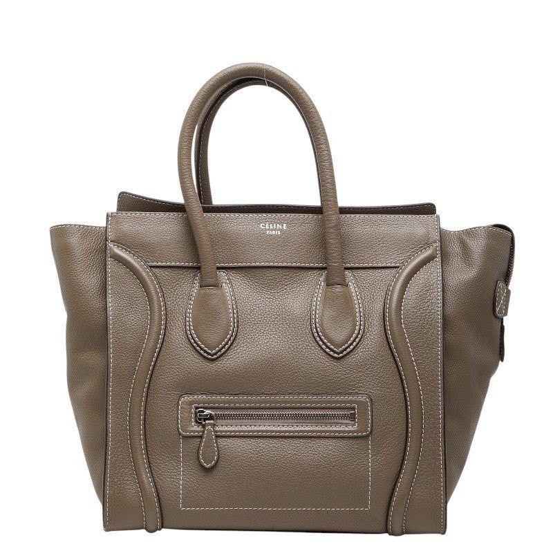Celine Celine Leather Luggage Medium Handbag Gray Size ONE SIZE - 1 Thumbnail