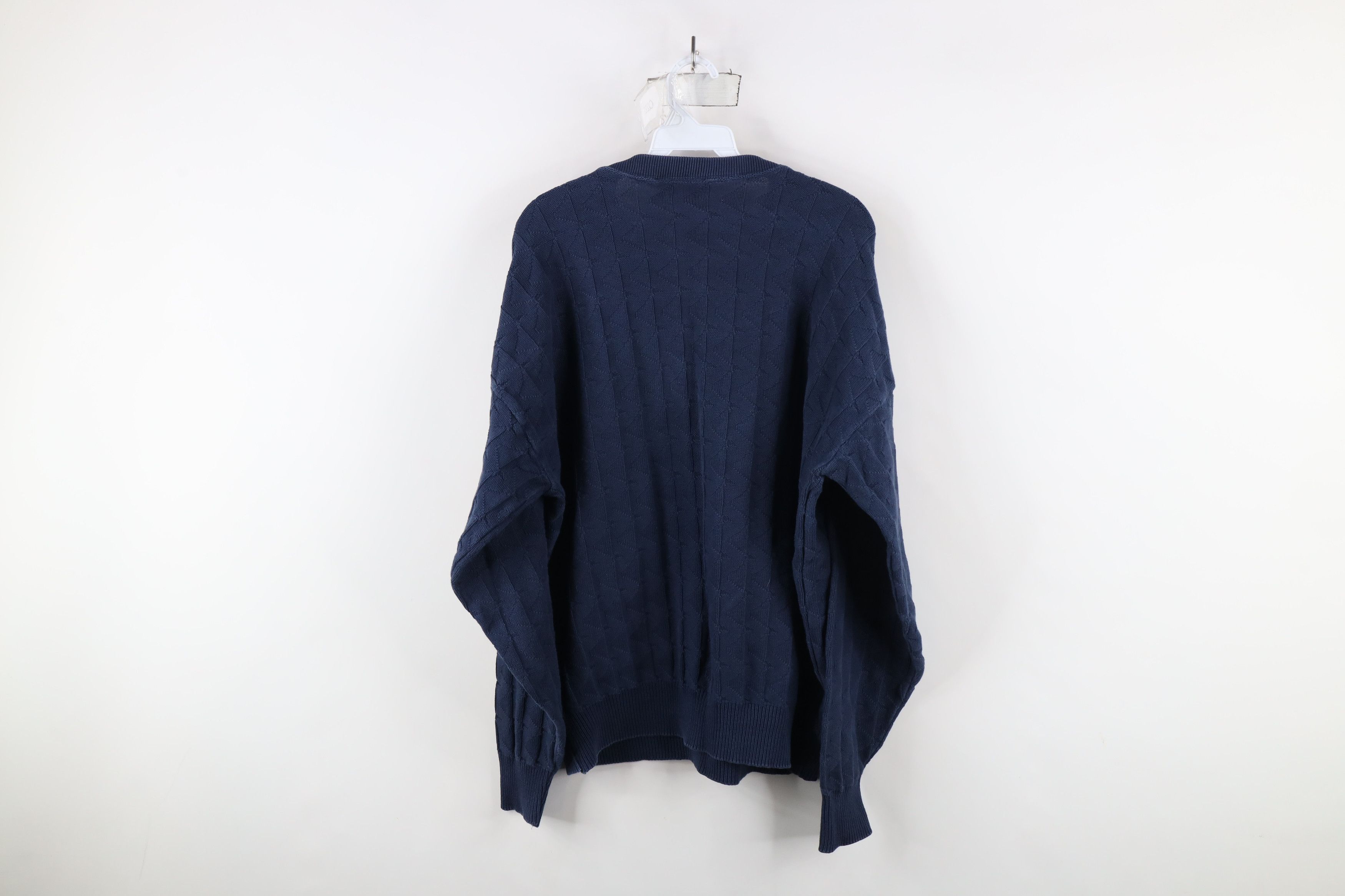 Vintage Vintage 90s Streetwear Wavy Knit Crewneck Sweater Blue USA Size US L / EU 52-54 / 3 - 6 Thumbnail