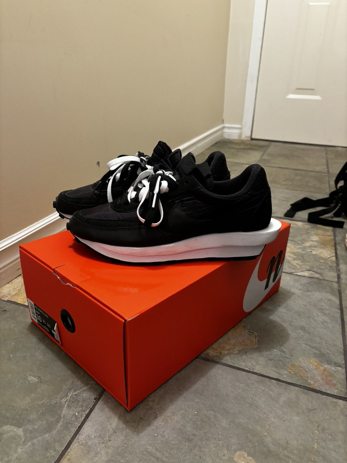 Nike × Sacai Nike Sacci LD Waffle Black Nylon Size US 10 / EU 43 - 1 Thumbnail