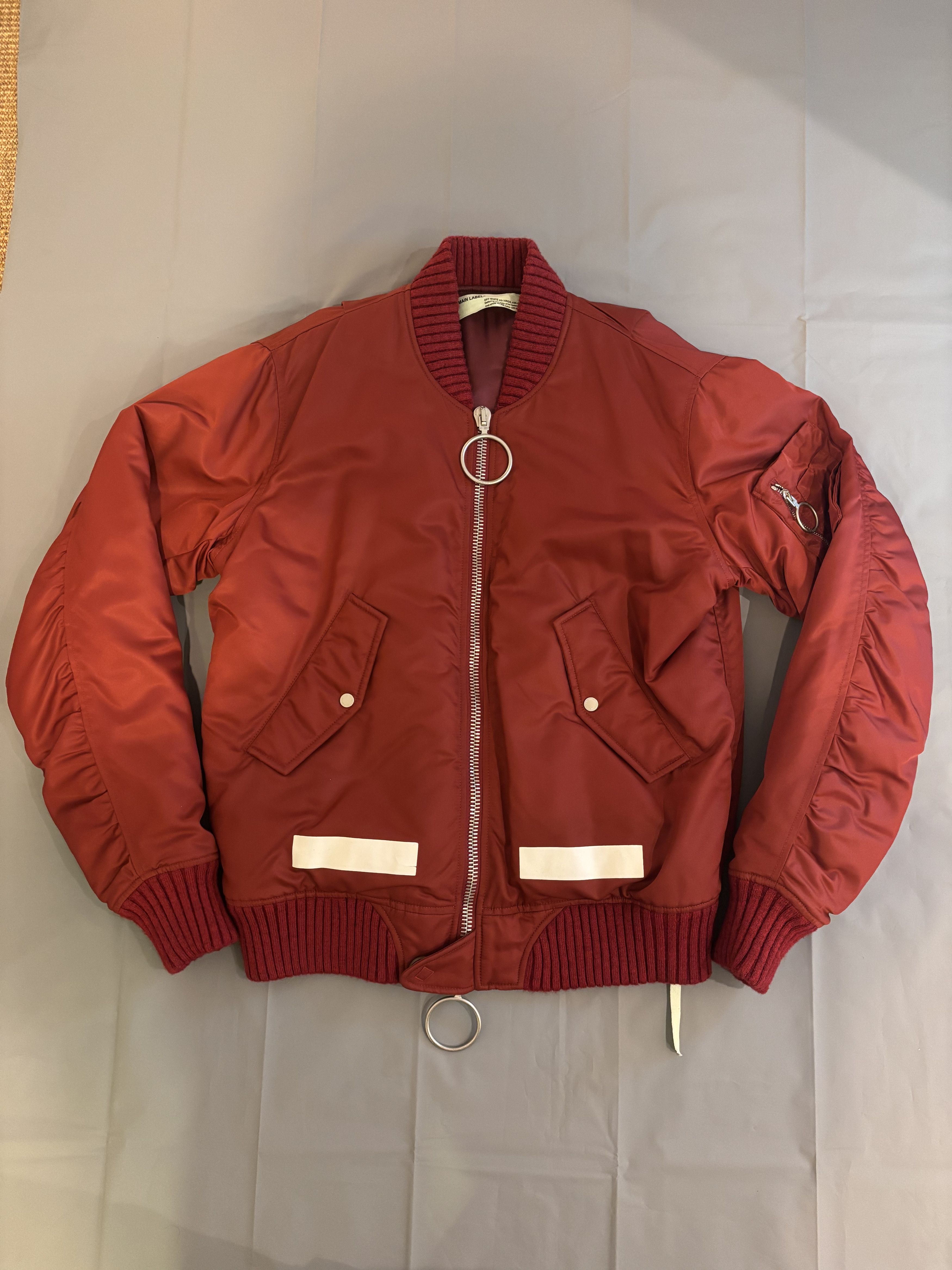 Off-White Veste bombers en nylon bordeaux Off-White en tbe Size US L / EU 52-54 / 3 - 1 Thumbnail