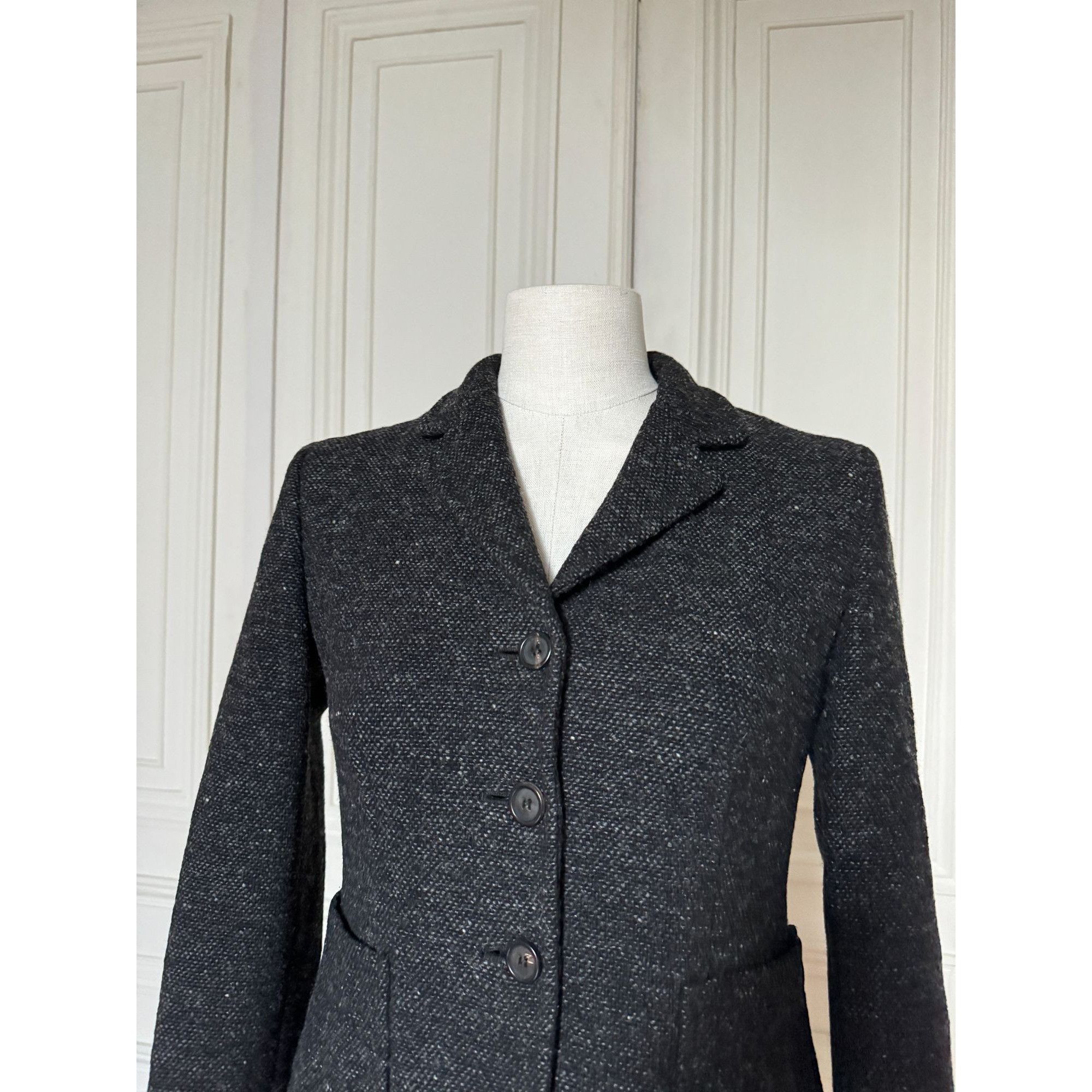 Miu Miu Grey Virgin Wool Jacket Size S / US 4 / IT 40 - 2 Thumbnail