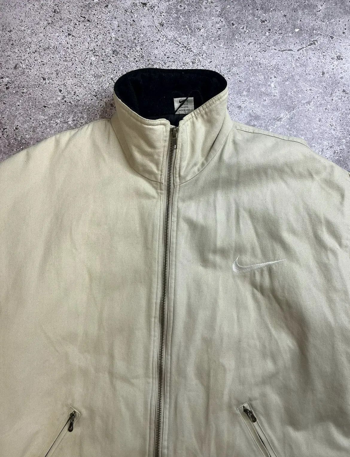 Nike Vintage Nike Beige Full Zip Jacket Embroidered Swoosh Fleece Size US XL / EU 56 / 4 - 2 Thumbnail