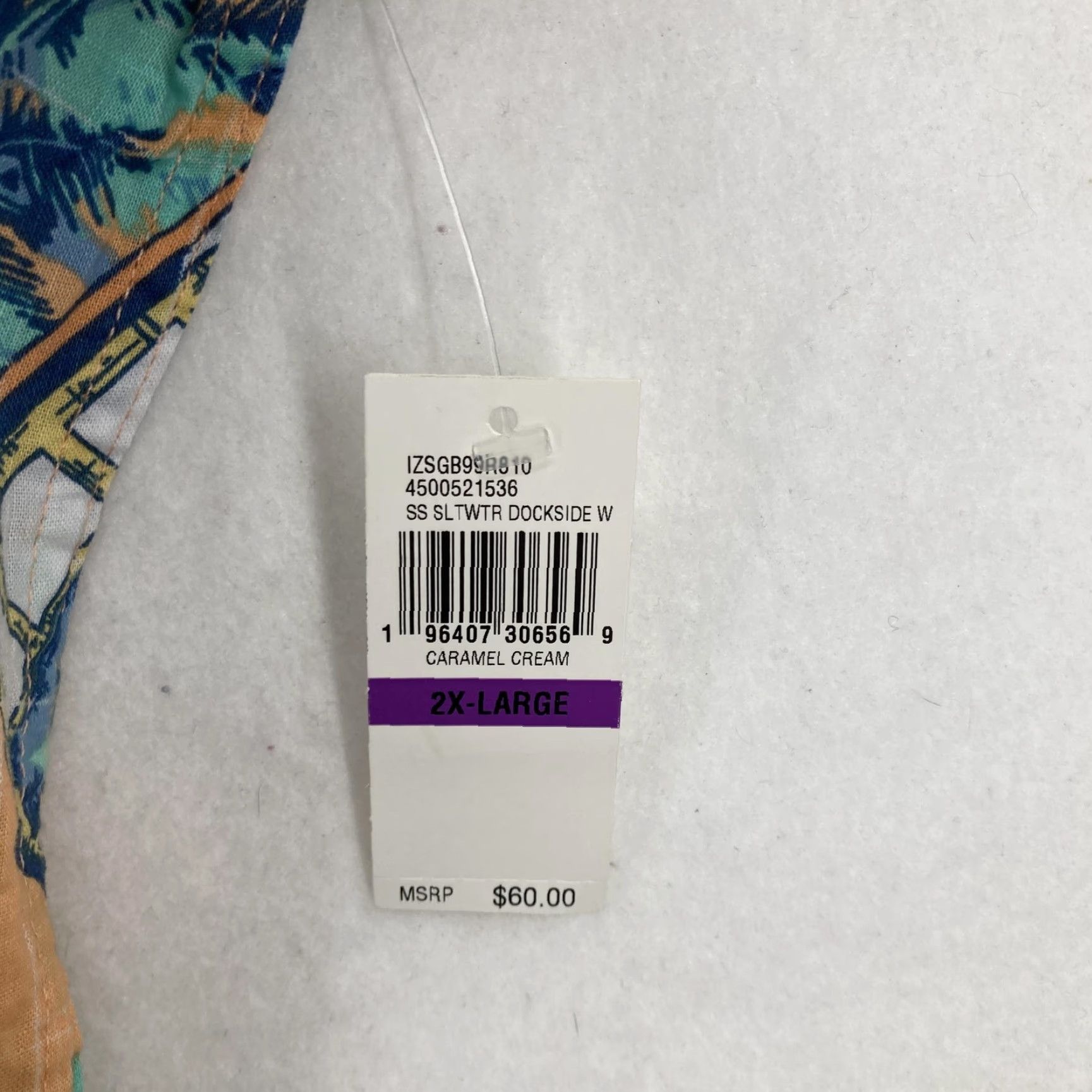 Izod IZOD Saltwater Shirt 2XL Mens Caramel Cream Dockside Hawaiian Floral Cotton NWT Size US XXL / EU 58 / 5 - 4 Thumbnail