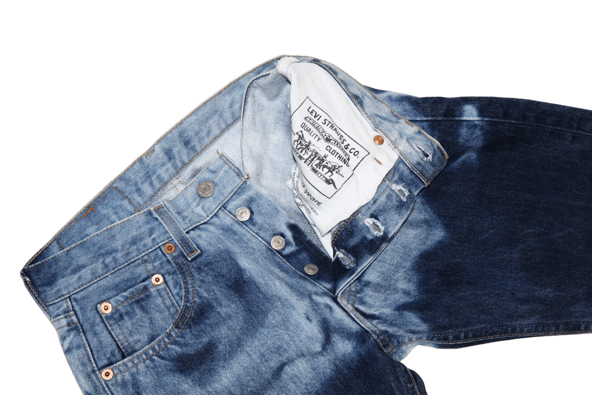 Levi's Levi's 555 04 High Waist Acid Wash Bootcut Jeans Size US 26 / EU 42 - 5 Thumbnail