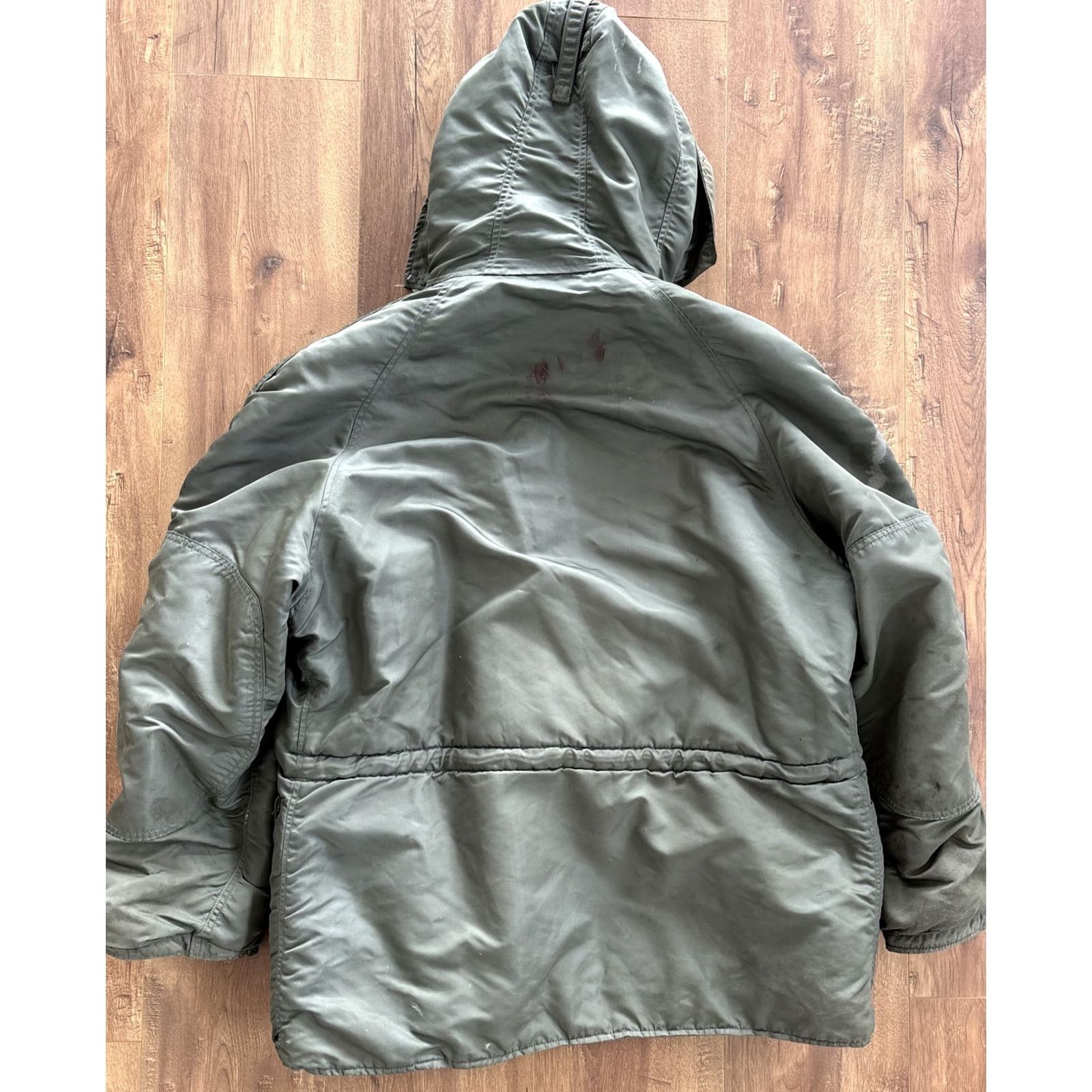 Vintage Vtg N3B Jacket Nylon Flying Parka USAF Mens Large Military Jacket Winter Cold Weather Green, 50s, Alpha, Navy? Size US L / EU 52-54 / 3 - 8 Thumbnail