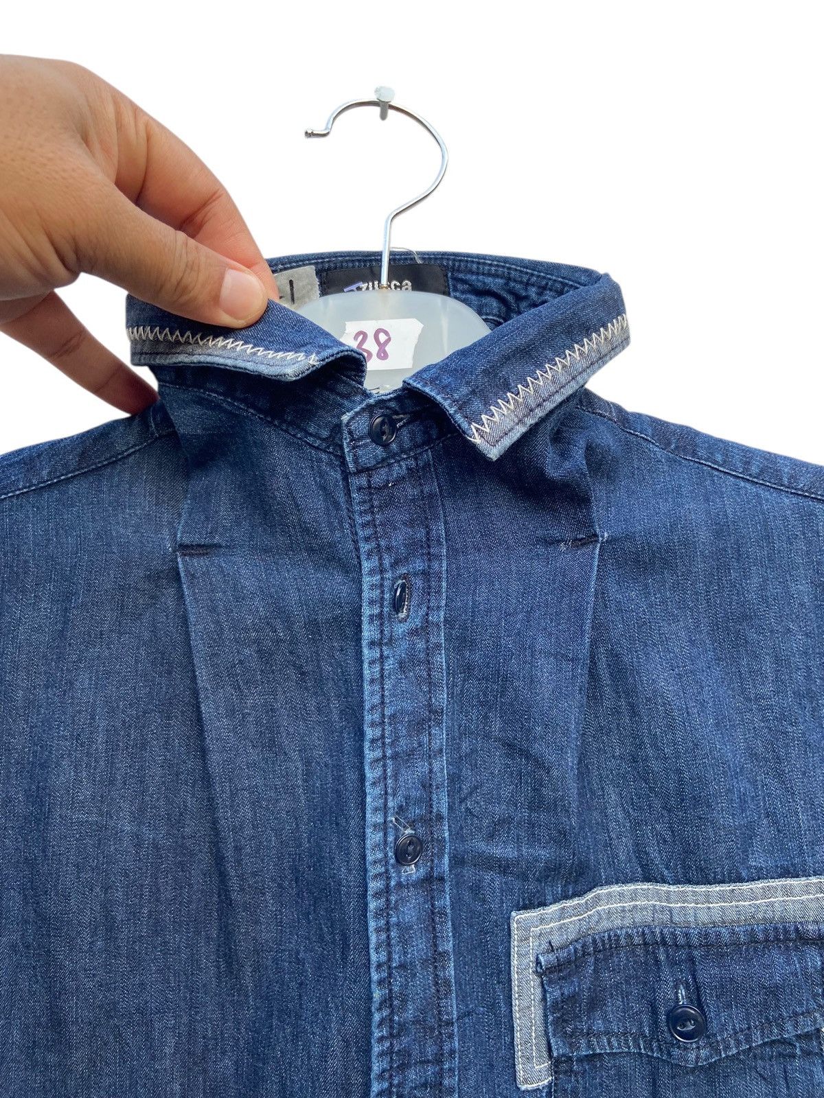 Zucca Zucca Issey Miyake Denim Blouse Size M / US 6-8 / IT 42-44 - 5 Thumbnail