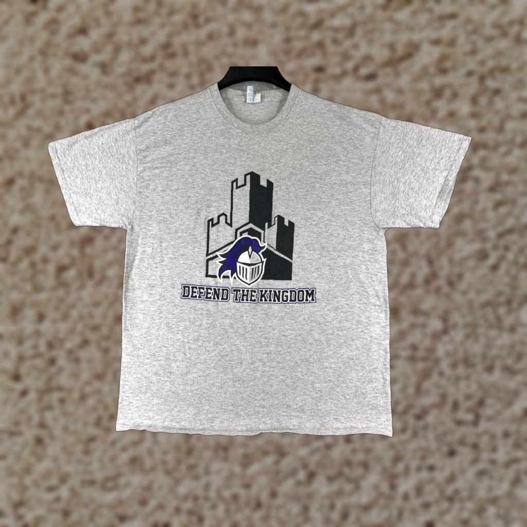 Vintage Knights Defend The Kingdom Shirt Mens XL Gray Short Sleeve Crew Neck T-Shirt Logo, Outdoor, Retro, Sports Size US XL / EU 56 / 4 - 1 Thumbnail