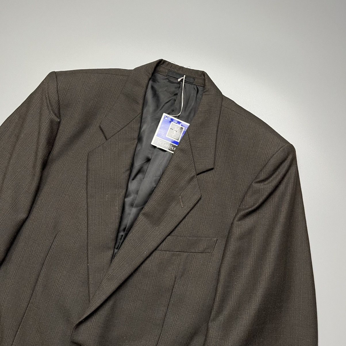 Yves Saint Laurent Yves Saint Laurent - Brown Pinstripes Wool Blazer Size 48S - 6 Thumbnail