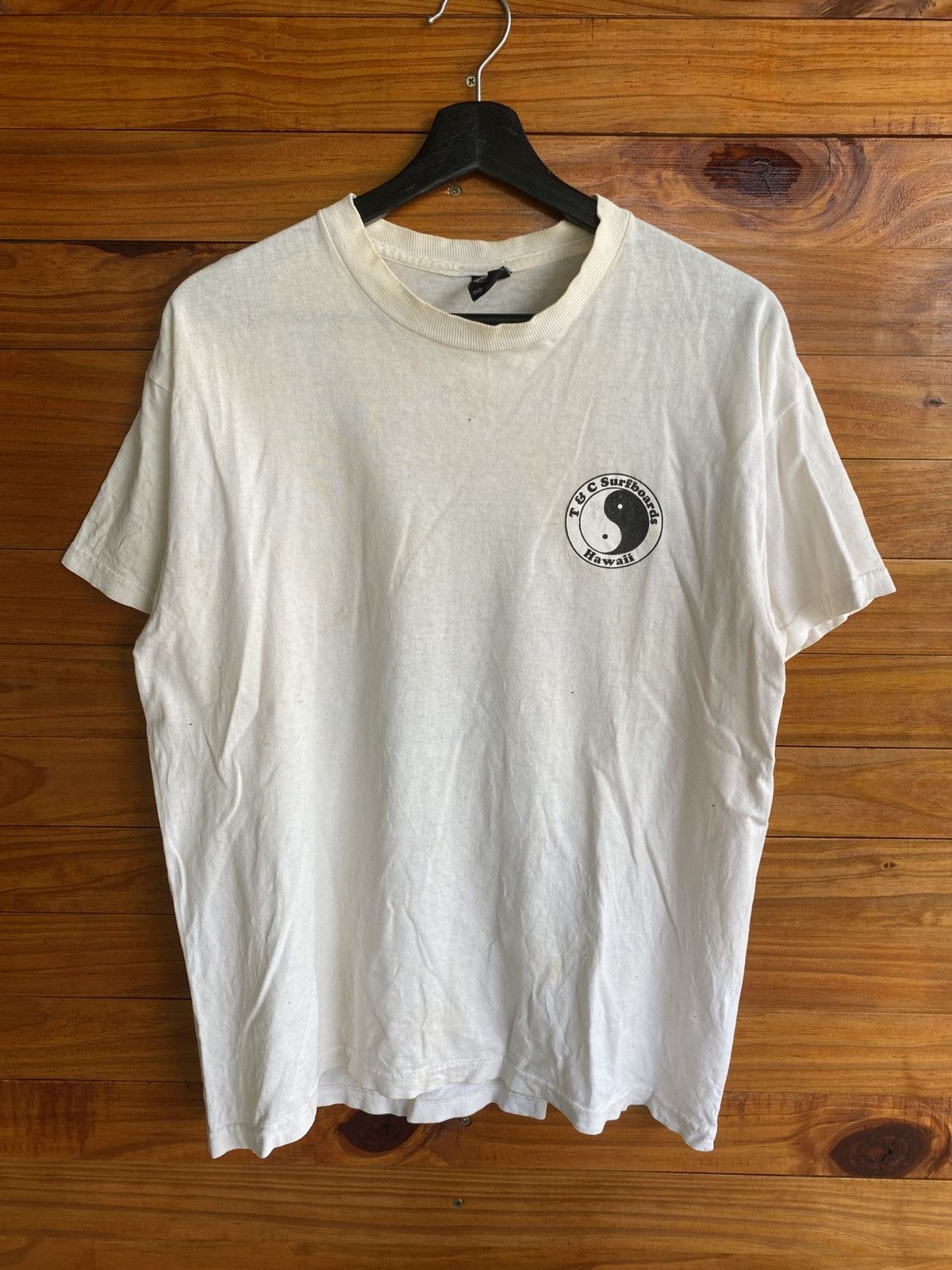 Vintage Vintage T&C Surf Designs Yin Yang Logo T-Shirt Made in USA Size US M / EU 48-50 / 2 - 6 Thumbnail