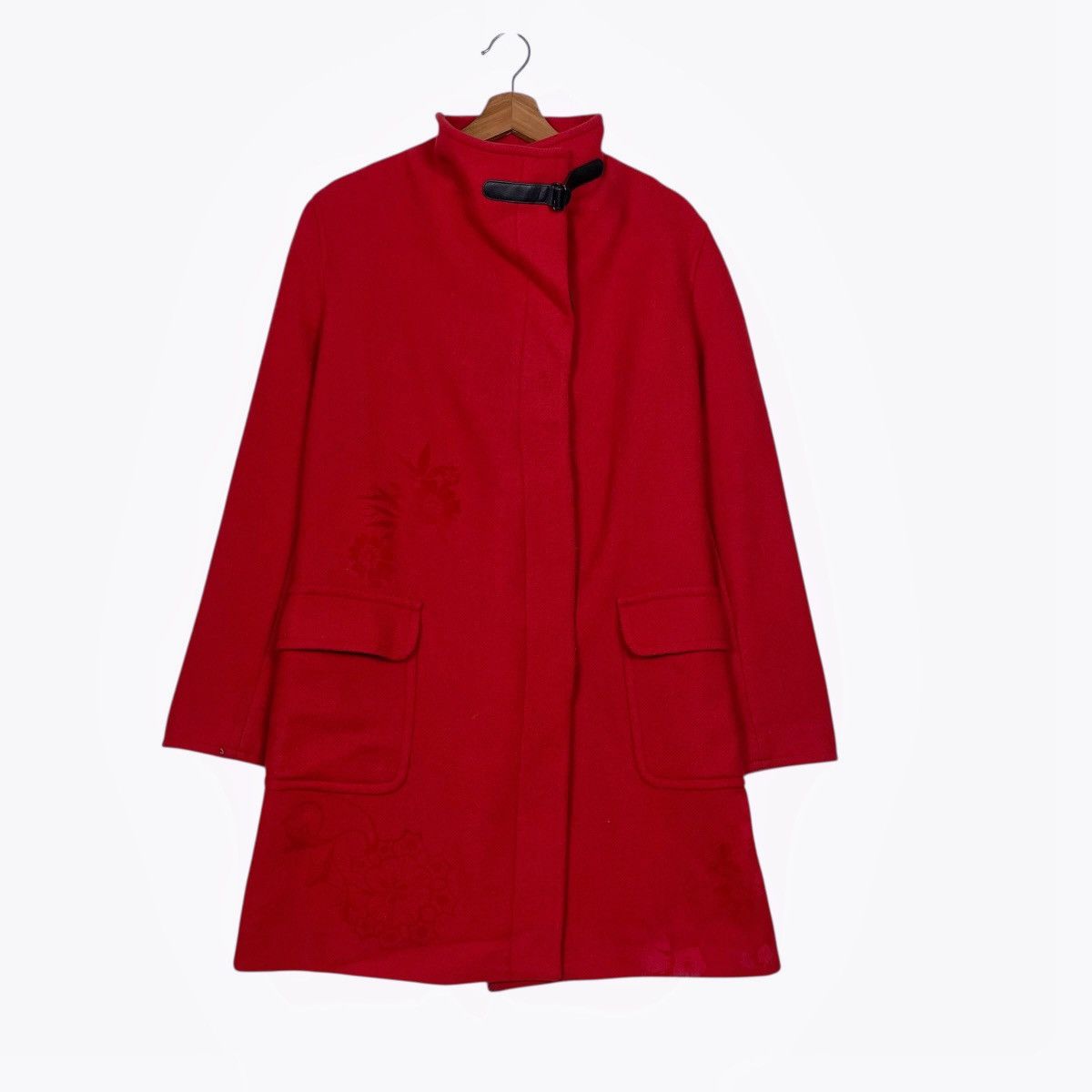 Desigual Desigual Red Flower Coat Size S / US 4 / IT 40 - 2 Thumbnail