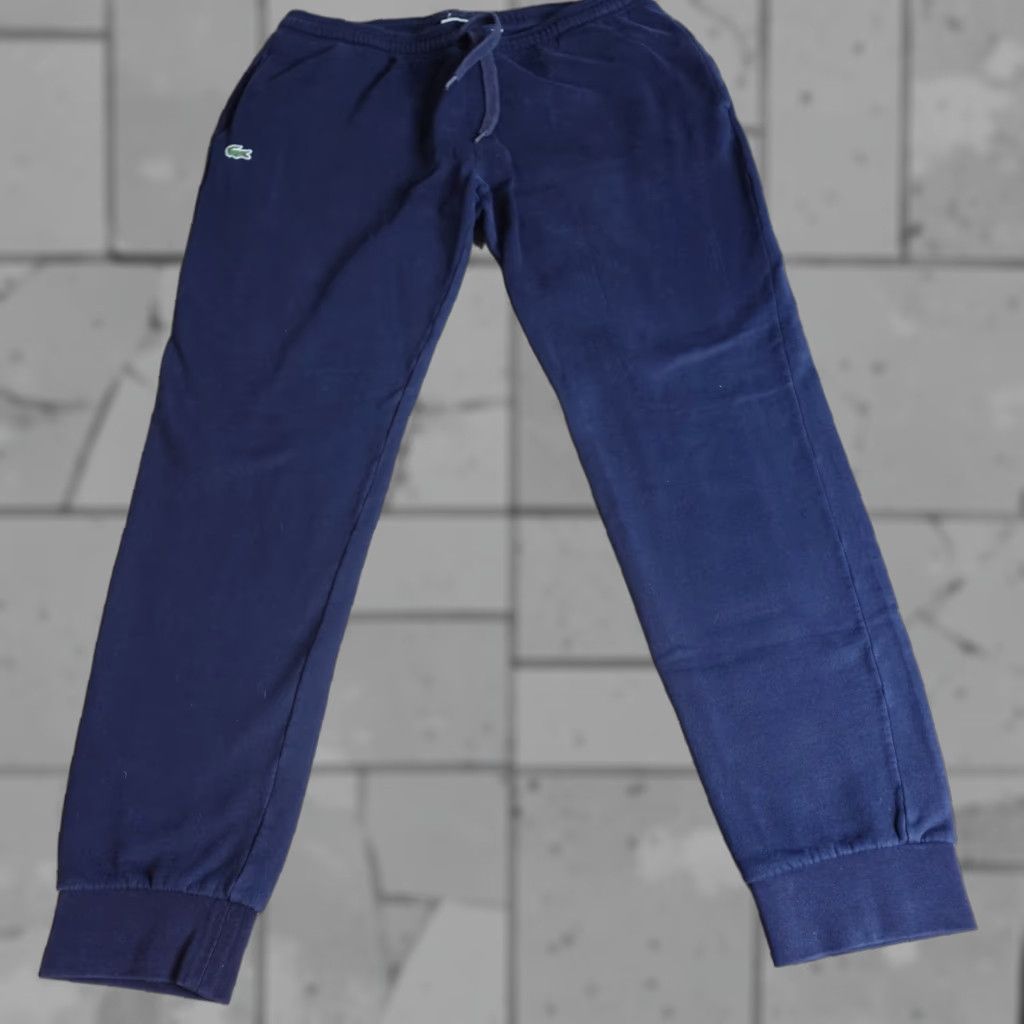 Lacoste Lacoste Pants 4XL Blue Solid Drawstring Joggers Mens Regular Cotton Blend Activewear Size US 39 - 1 Thumbnail