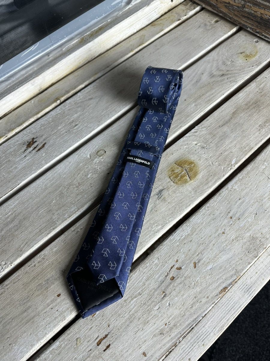 Designer × Karl Lagerfeld 🚨RARE KARL LAGERFIELD Tie old money style luxury monogram Size ONE SIZE - 1 Thumbnail