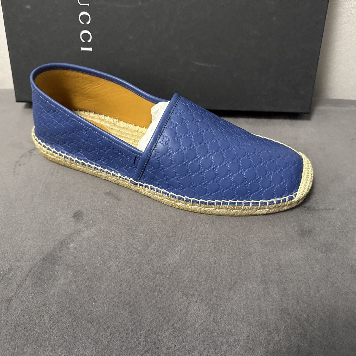 Gucci New Gucci Microguccissima Mens Leather Espadrilles sz G11 Size US 11.5 / EU 44-45 - 2 Thumbnail