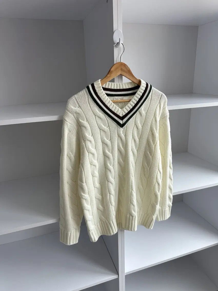 Japanese Brand Vintage GU Japanese Heavy Knitted Beige Sweater Size US S / EU 44-46 / 1 - 2 Thumbnail