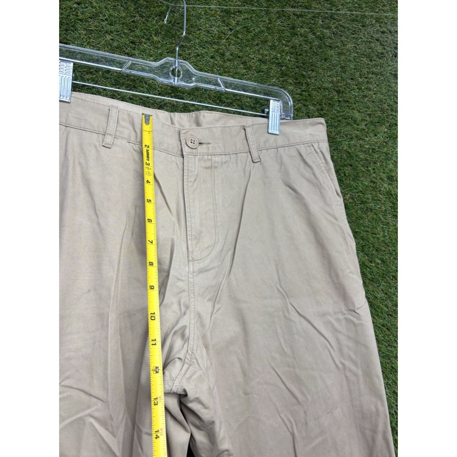 Lacoste Lacoste Slim Pants Mens 34 Beige Cotton Blend Straight Front Flat Mid Rise 33 Inseam Slim Fit Logo Dress Pants Size US 34 / EU 50 - 7 Thumbnail