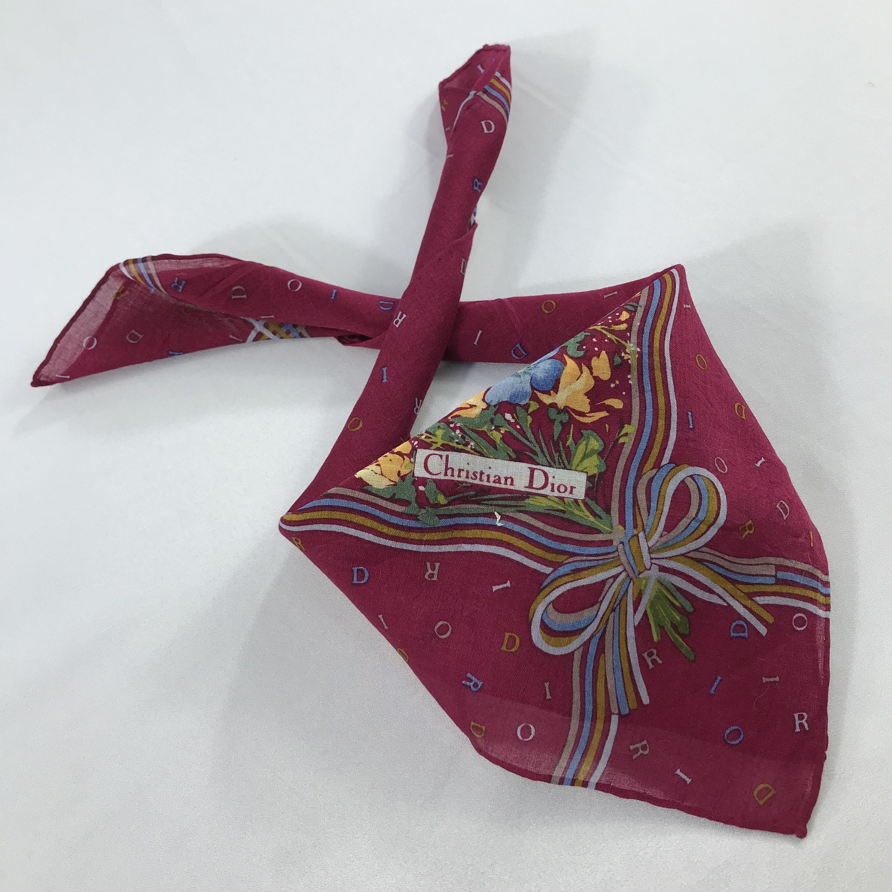 Vintage Christian Dior Bandana / Handkerchief / Neckerchief -S2073 Size ONE SIZE - 4 Thumbnail