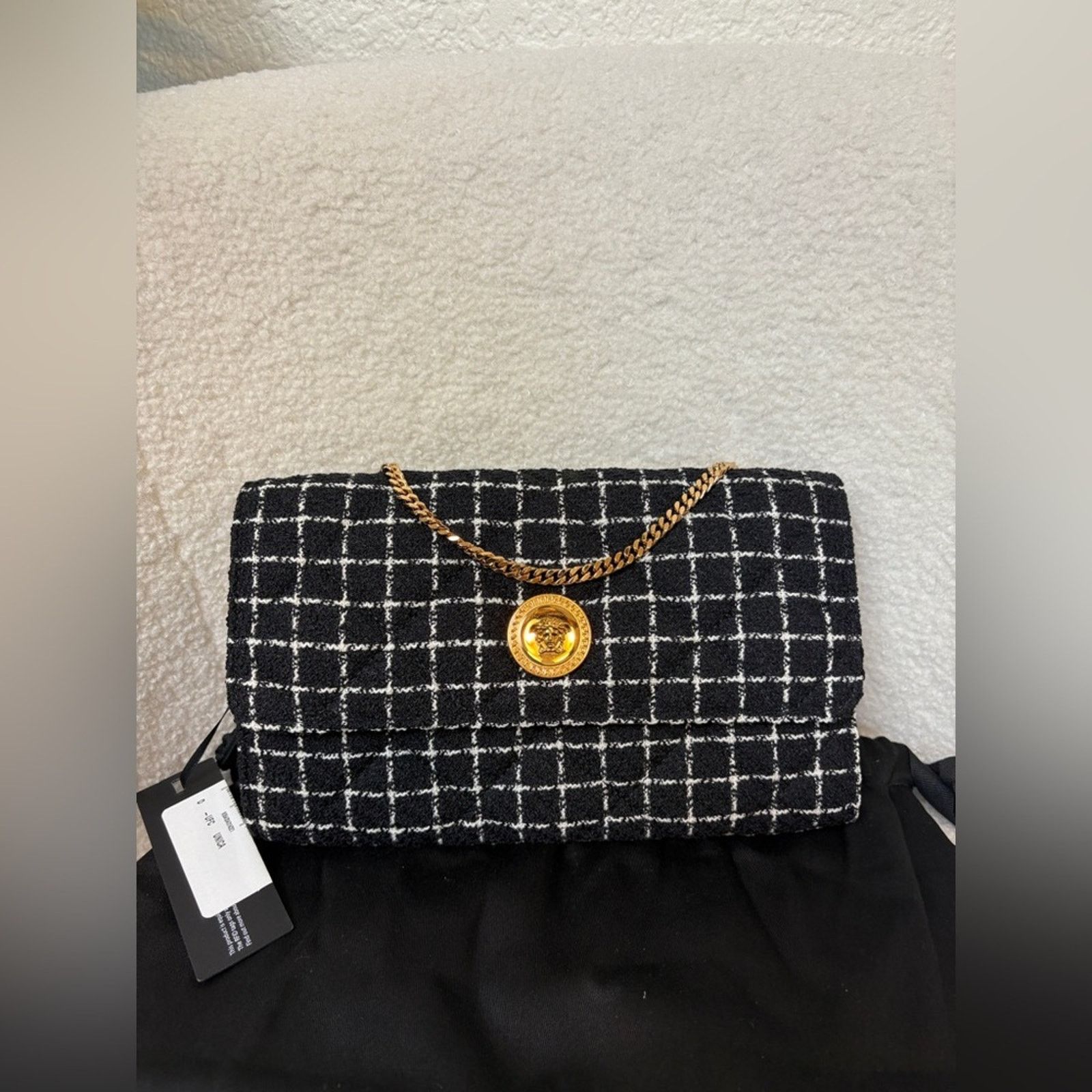 Versace Versace Medusa Black and White Checkered Women's Bag NWT Size ONE SIZE - 1 Thumbnail