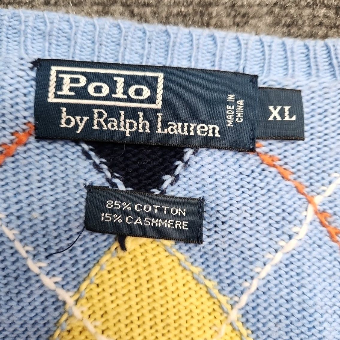 Polo Ralph Lauren Polo Ralph Lauren Vest Mens X-large Sky Blue Cashmere Cotton Knit Argyle Golf Pastel Outfit Ready Casual Size US XL / EU 56 / 4 - 3 Thumbnail