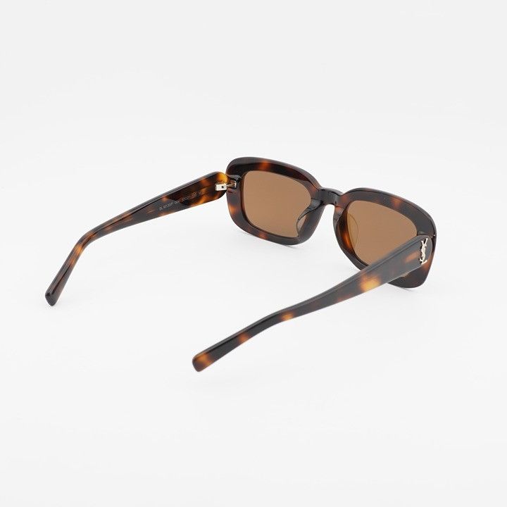 Saint Laurent Paris Saint Laurent SLM130/F 004 Sunglasses Havana Rectangle Frame Size ONE SIZE - 4 Thumbnail