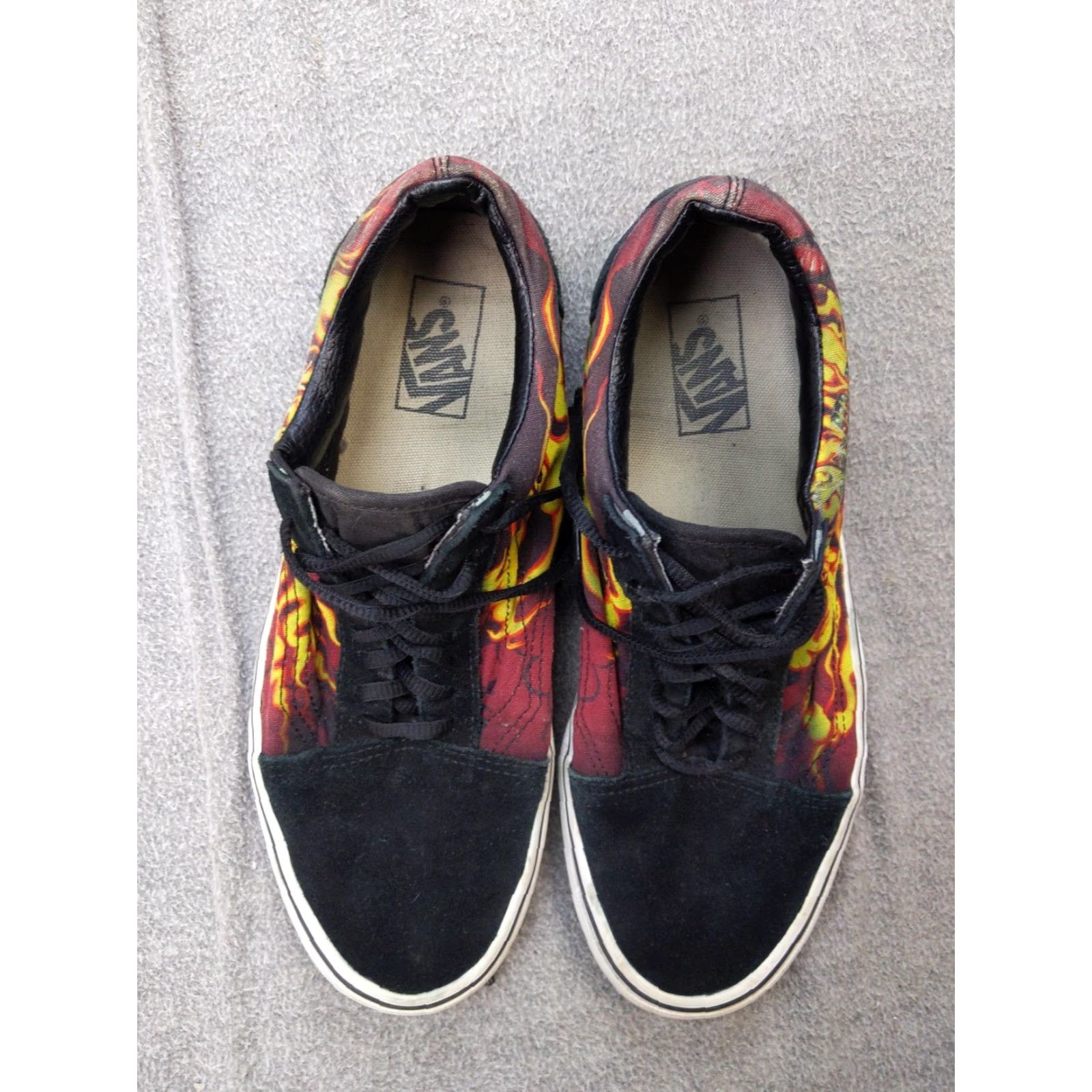 Vans Vans Flame Skull Shoes Mens 9 Black Suede Low Top Skate Sneakers Womens 10.5 EU 42 UK 8 Colorblock Pattern Nike? Size M / US 6-8 / IT 42-44 - 3 Thumbnail