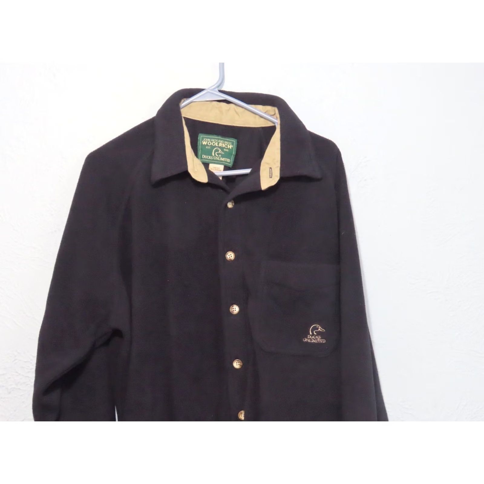 Vintage VINTAGE Woolrich Ducks Unlimited Men's XL Deep Navy Blue Button Up Fleece Shirt Size US XL / EU 56 / 4 - 3 Thumbnail