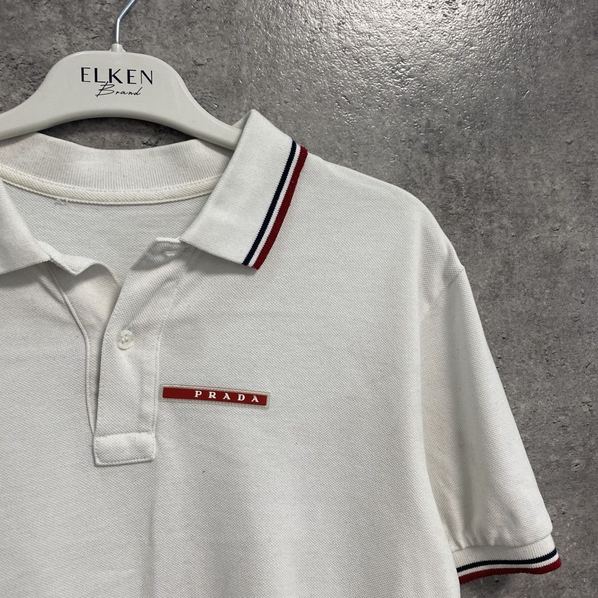 Prada Prada polo shirt men white red tab Size US M / EU 48-50 / 2 - 4 Thumbnail