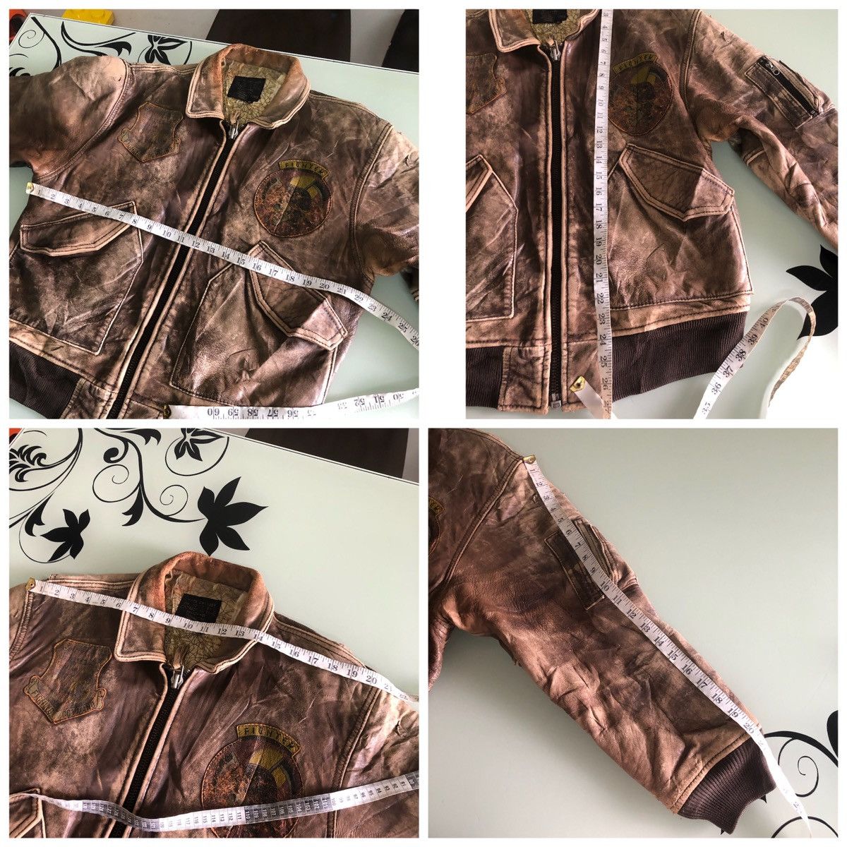 Vintage Vintage Us Air Force Distressed Flying Leather Jacket Size US M / EU 48-50 / 2 - 23 Thumbnail