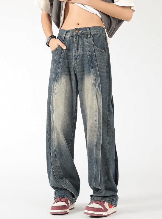 Japanese Brand American men's loose wide-leg patchwork scimitar jeans Size US 32 / EU 48 - 2 Thumbnail