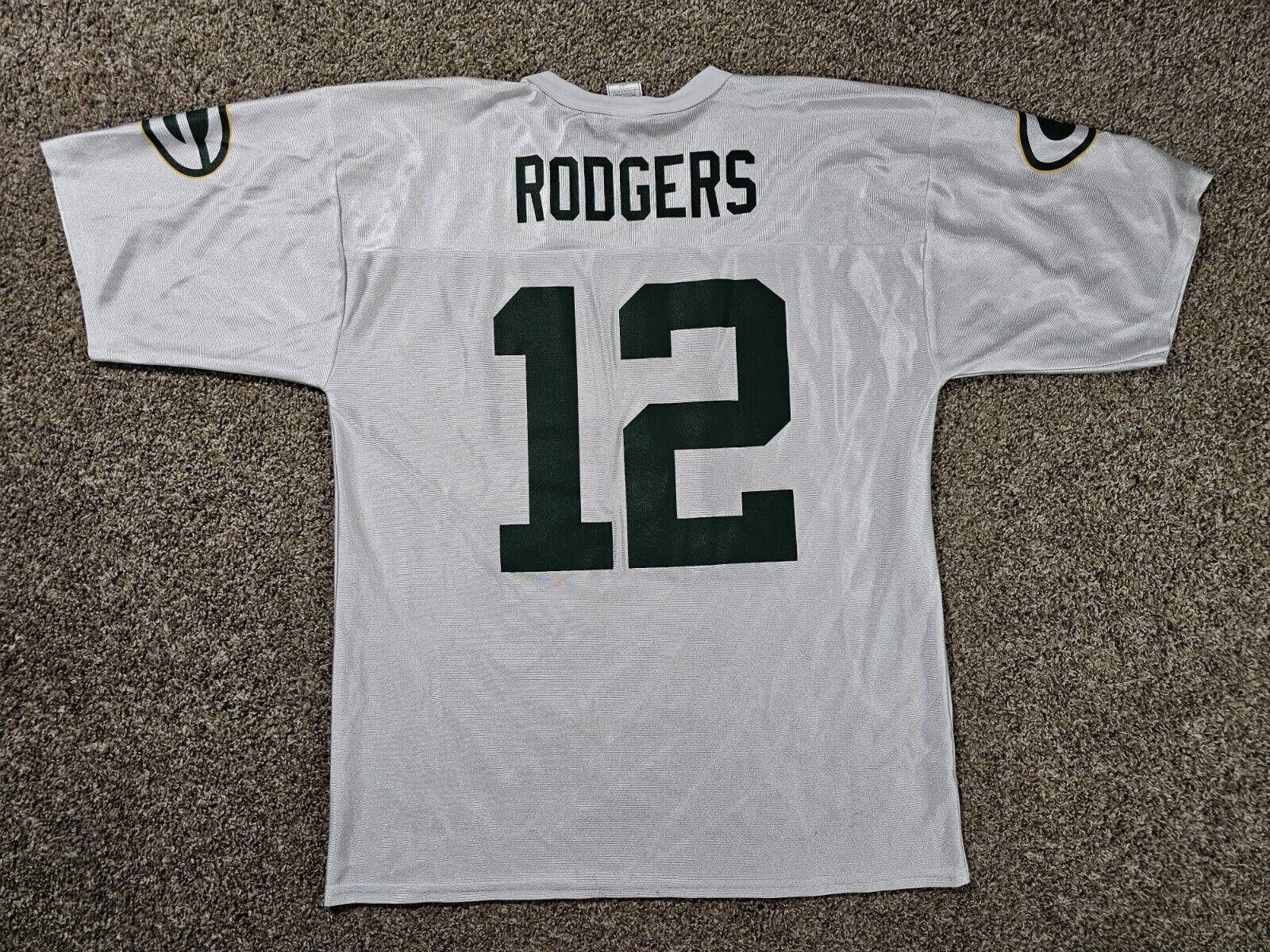 Designer NFL Jersey Green Bay Packers Aaron Rodgers #12 White L Size ONE SIZE - 6 Thumbnail