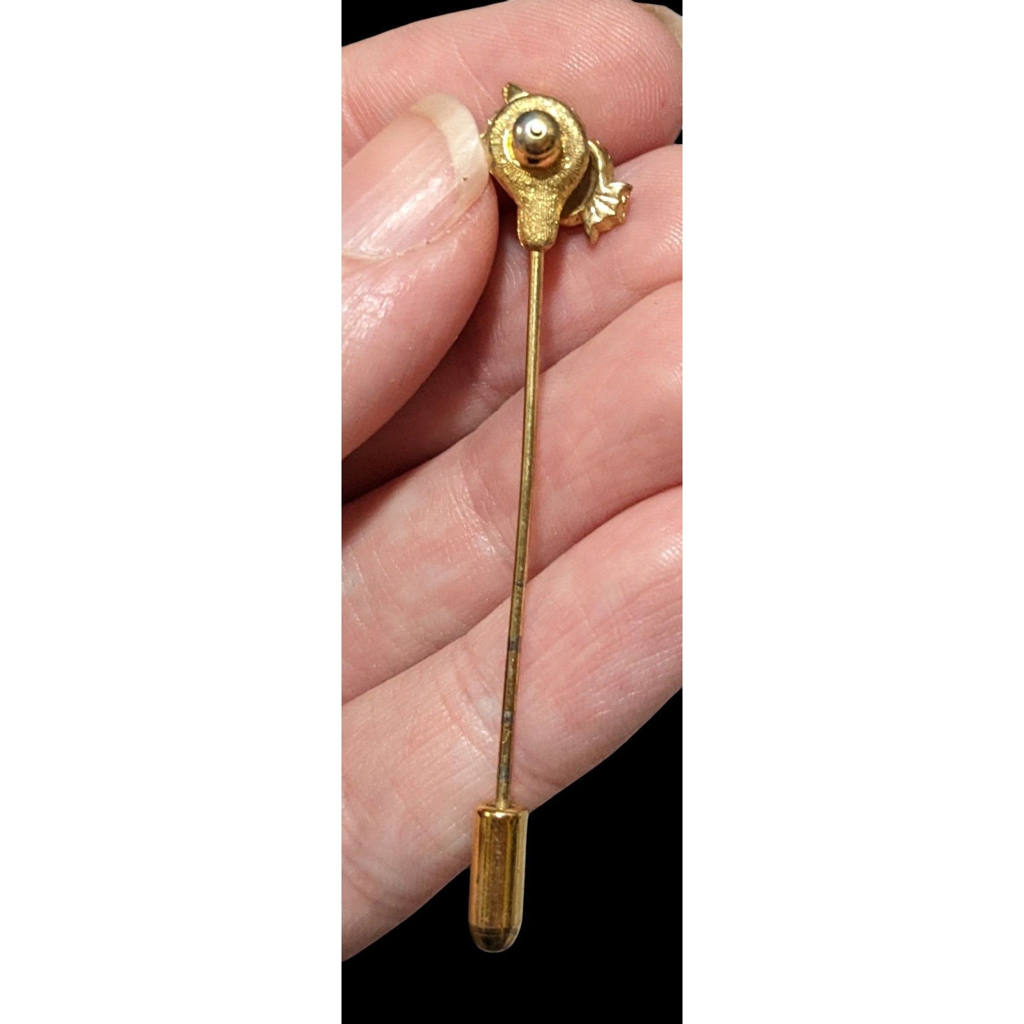 Other Vintage Owl Brown And Gold Enamel Stick Pin Size ONE SIZE - 2 Thumbnail