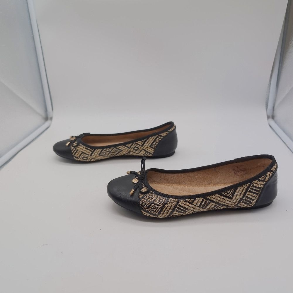 Bass Women's Bass Lacy Raffia Black Patterned Ballet Flats sz 8 Size US 8 / IT 38 - 4 Thumbnail