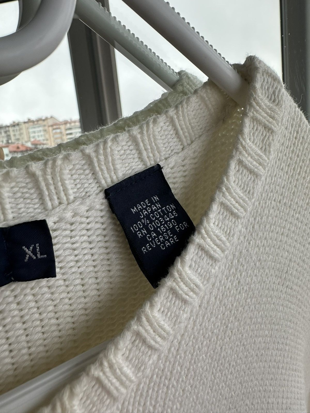 Polo Ralph Lauren Vintage Polo Ralph Lauren White Knitted Sweater Japan Sz XL Size US XL / EU 56 / 4 - 6 Thumbnail