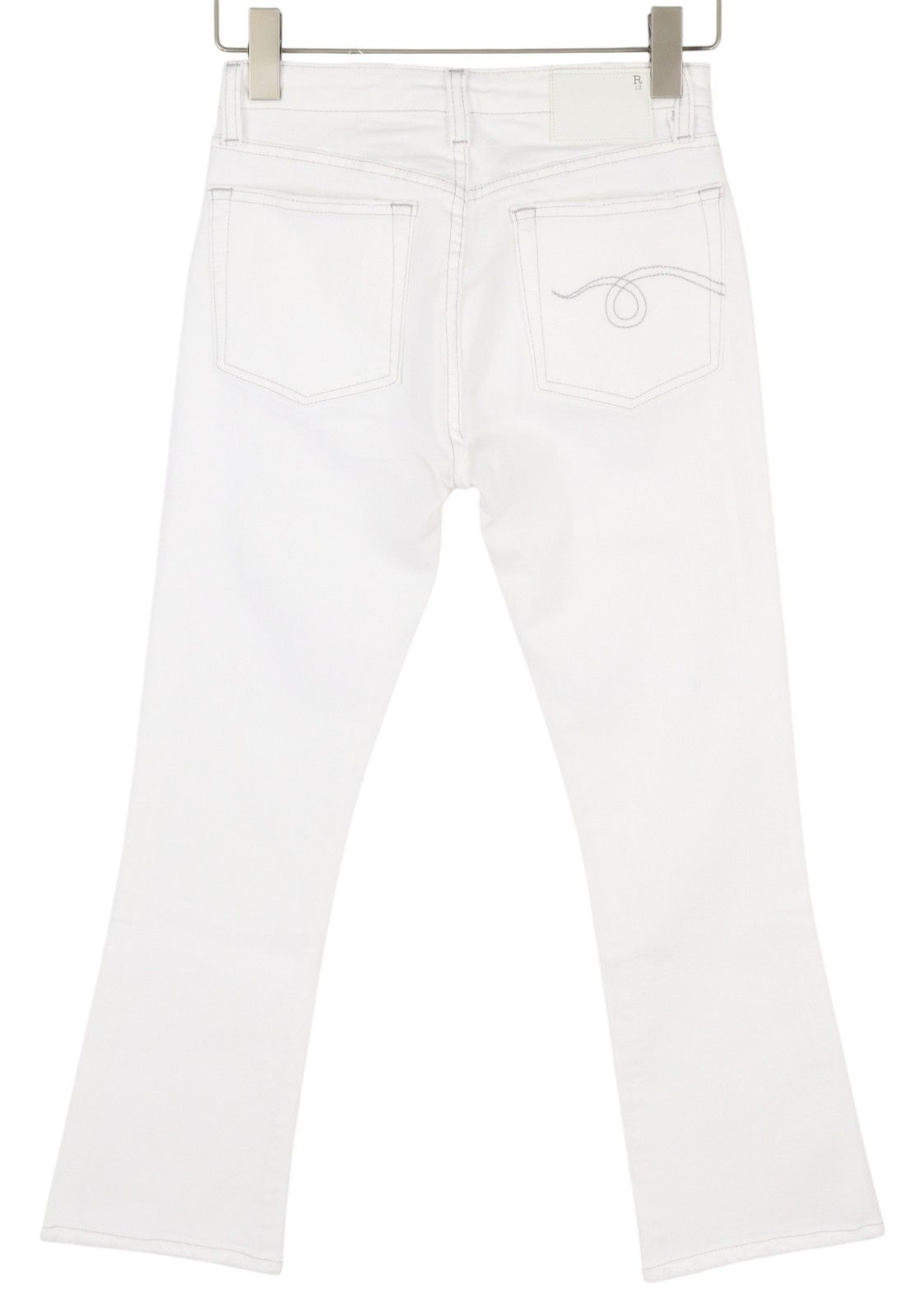 R13 KICK FIT 26 Bale White Flared Cropped Denim Jeans 86193 Size 26" / US 2 / IT 38 - 4 Thumbnail