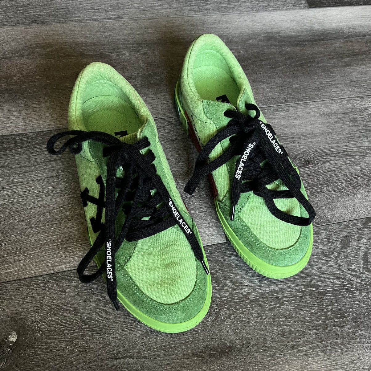 Off-White Off-White Vulc Low Green Canvas FW19 Womens Sneakers Size 38 Size US 8 / IT 38 - 2 Thumbnail