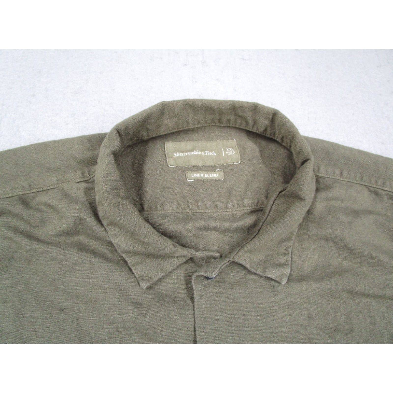 Abercrombie & Fitch Abercrombie & Fitch Shirt Mens 2XL Green Linen Button-Up Long Sleeve Casual Workwear Travel Bohemian 90s? Size US XXL / EU 58 / 5 - 2 Thumbnail