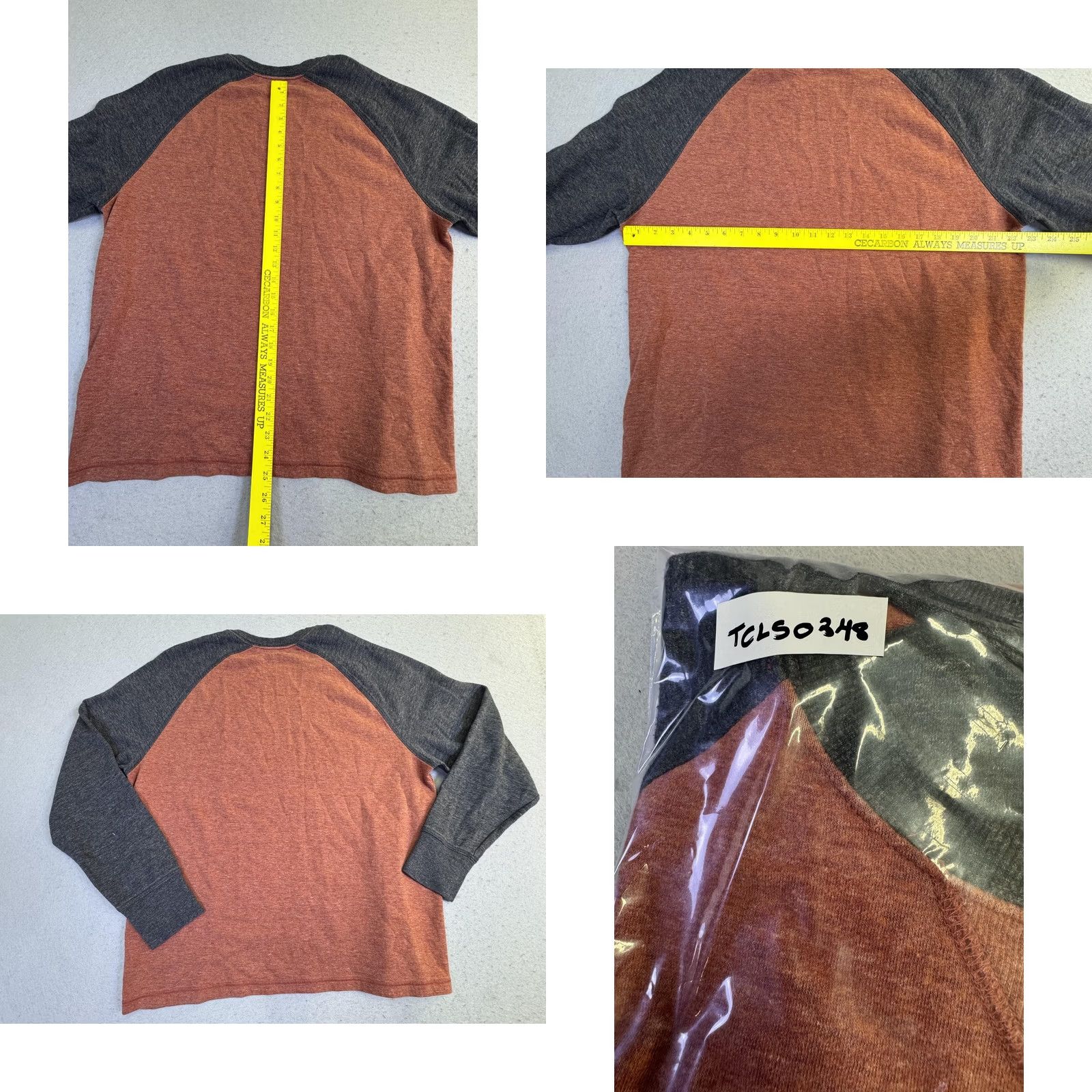 Vintage LL Bean Sweatshirt Mens Large Orange Gray Slightly Fitted Raglan Long Sleeve Size US L / EU 52-54 / 3 - 8 Thumbnail