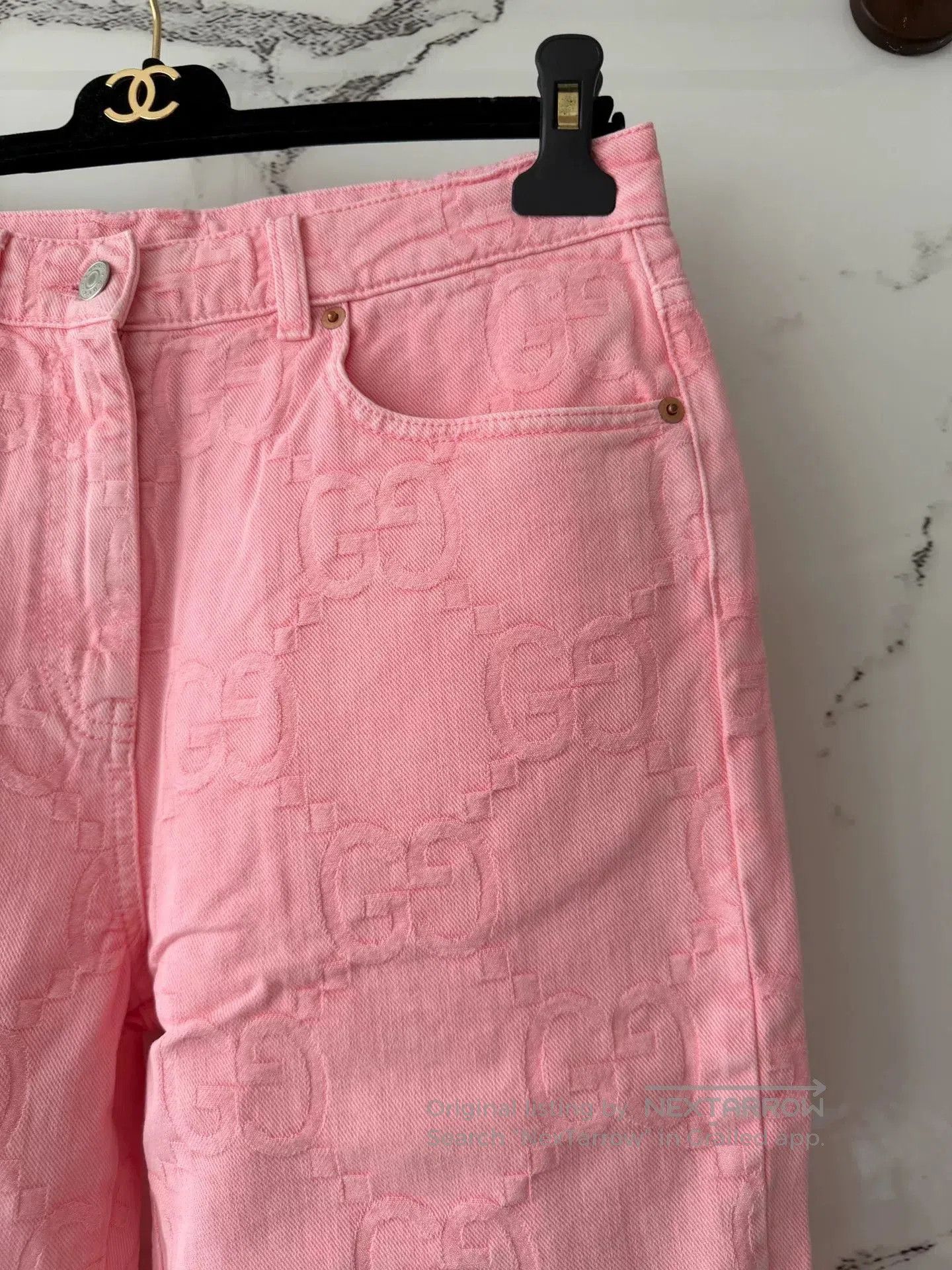 Gucci Gucci Pink Full Print Jeans. Size 29" - 2 Thumbnail