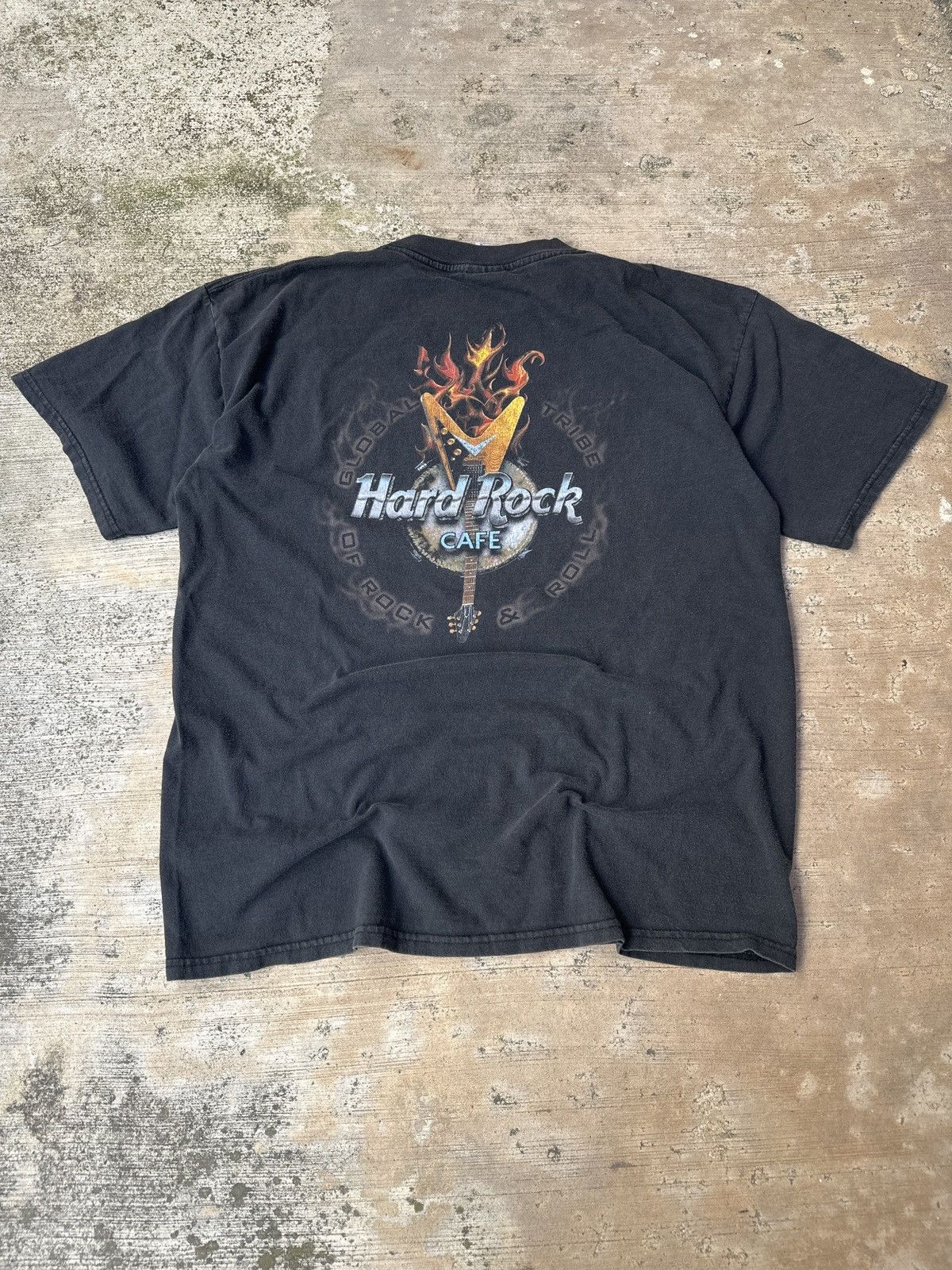 Hard Rock Cafe × Vintage Vintage 90s y2k flaming Black Hard Rock Cafe T-shirt Size US XL / EU 56 / 4 - 1 Thumbnail