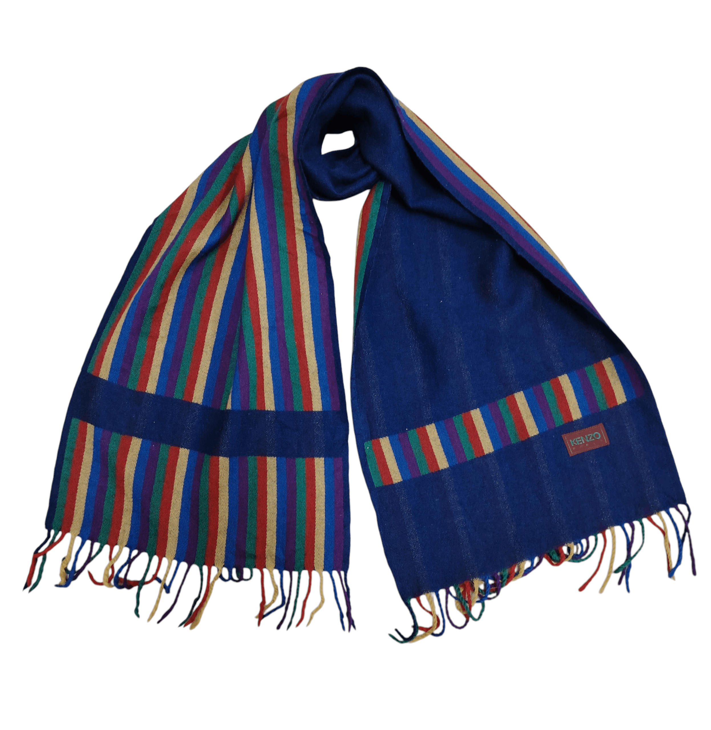 Kenzo Vintage Y2K Kenzo Scarf Wool Fringe Scarves Size ONE SIZE - 1 Thumbnail