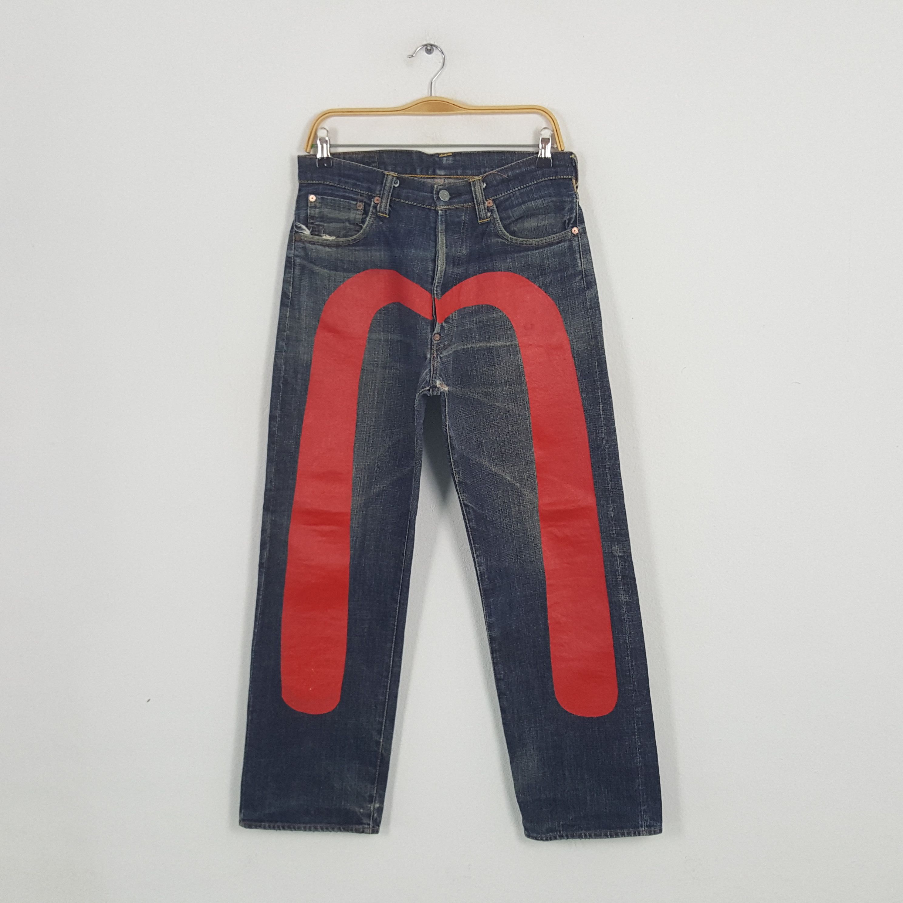 Evisu × Japanese Brand × Vintage Vintage Evisu Japanese Brand Daicock Custom Art Denim Jeans Size US 30 / EU 46 - 1 Thumbnail