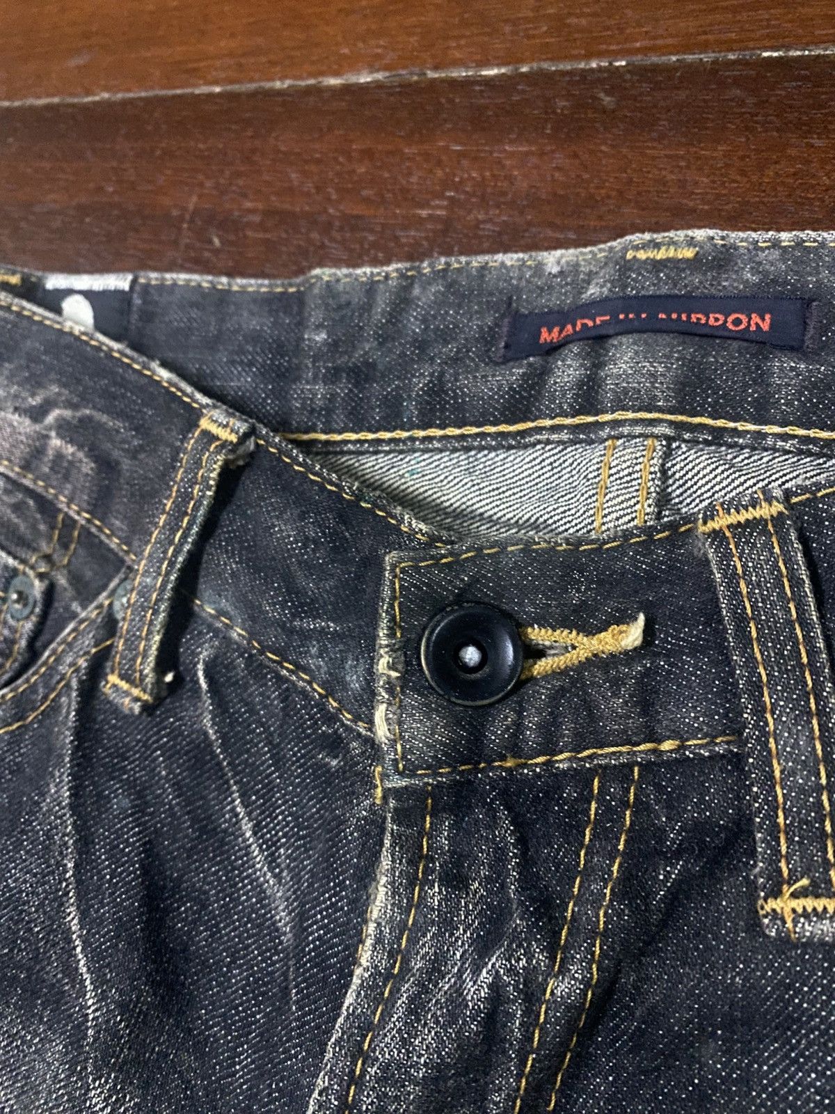 If Six Was Nine Fire BLUEWAY flare distressed mud wash dirty jeans Size US 31 - 17 Thumbnail