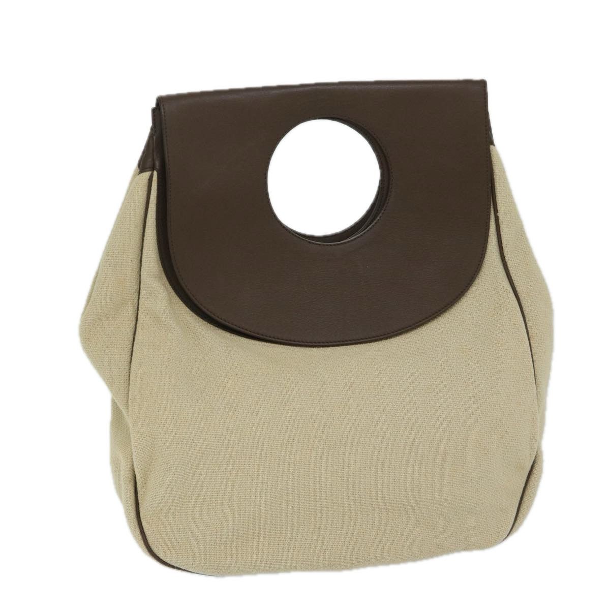 image of Balenciaga Hand Bag Canvas Beige Brown Auth Bs12864 in Beige/Brown, Women's