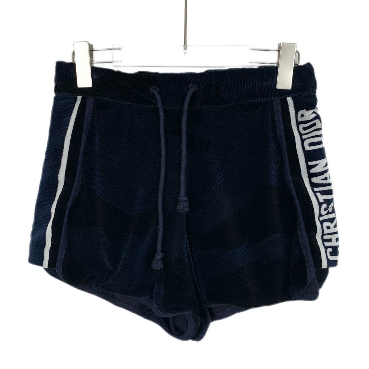 Dior Christian Dior Dark Blue Logo Intarsia Casual Shorts K26WX Size 26" / US 2 / IT 38 - 1 Thumbnail