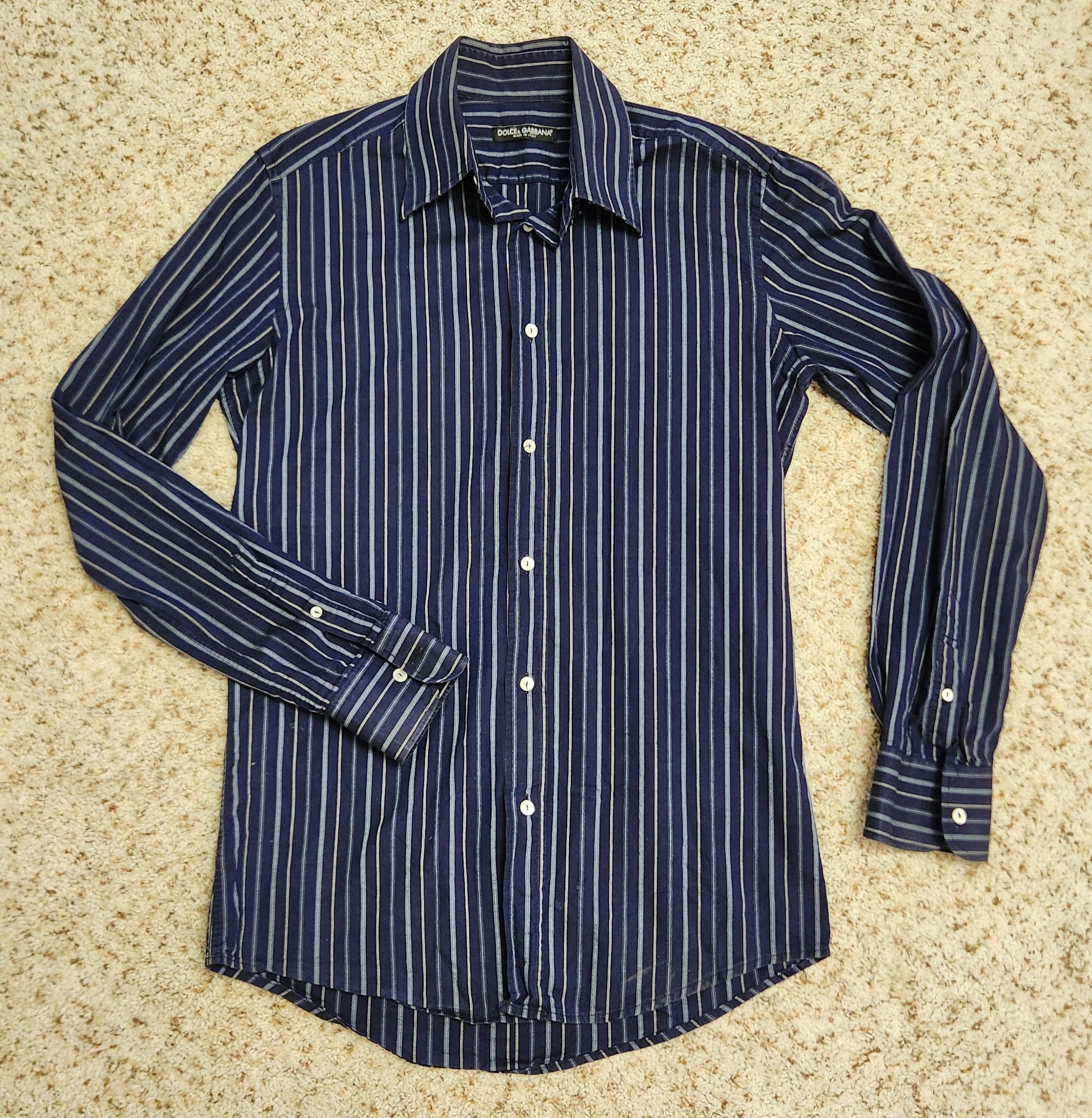 Dolce & Gabbana Dolce & Gabbana shirt L men's dark blue stripe Size US L / EU 52-54 / 3 - 9 Thumbnail