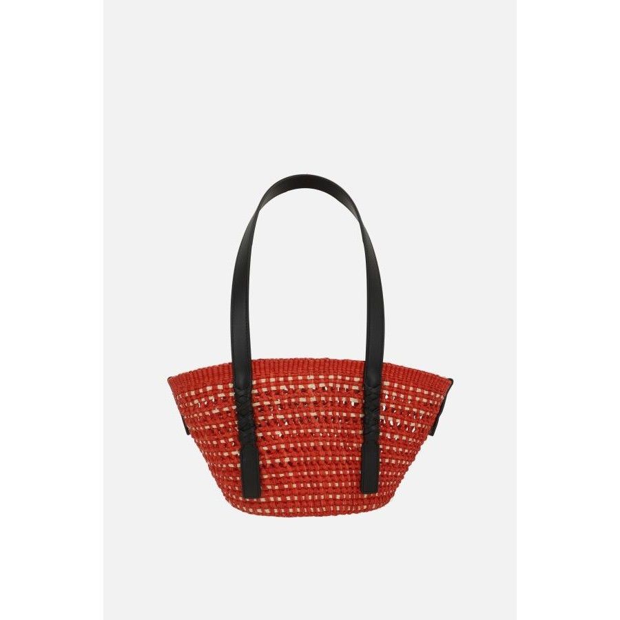 Loewe LOEWE $1500 Red/Natural Braid Small Basket Bag New & Authent Size ONE SIZE - 3 Thumbnail